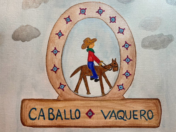 Original Watercolor Painting on Paper Artwork "Caballo ~ Vaquero" or “Horse ~ Cowboy”