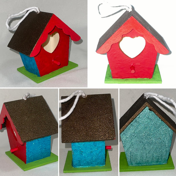 Hand Painted Handcrafted Bird Mini Houses Home Patio Decor