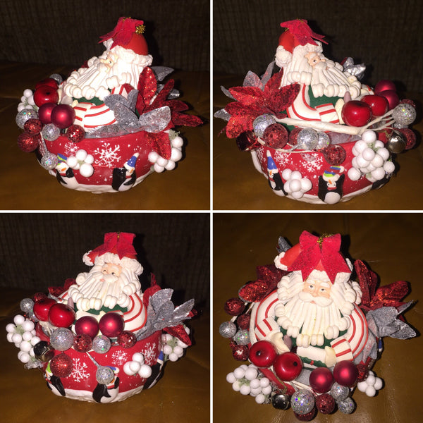 Decorated Christmas Floral Arrangement in a Cup