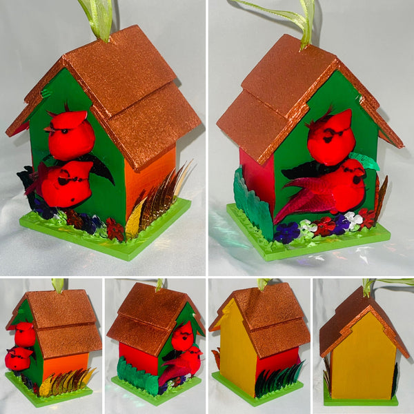 Handcraft Mini Bird House Hand-Painted