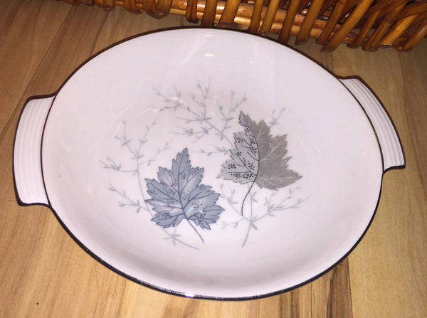 Porcelain Plate Maple Leaves Vintage Christmas