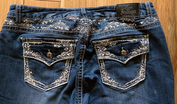 Cropped Blue Jeans Love Indigo Premium Size 14