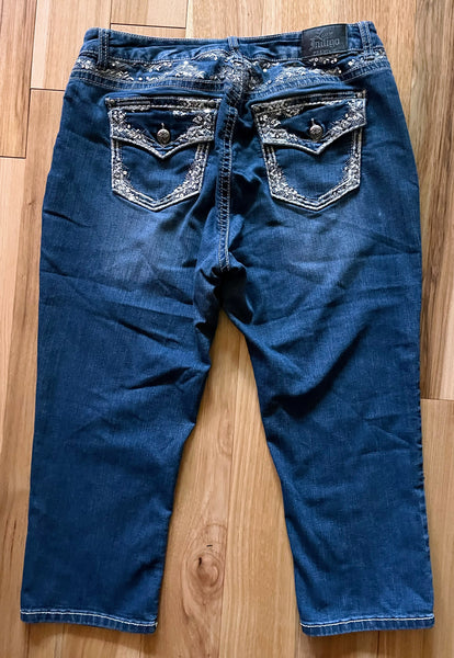 Cropped Blue Jeans Love Indigo Premium Size 14