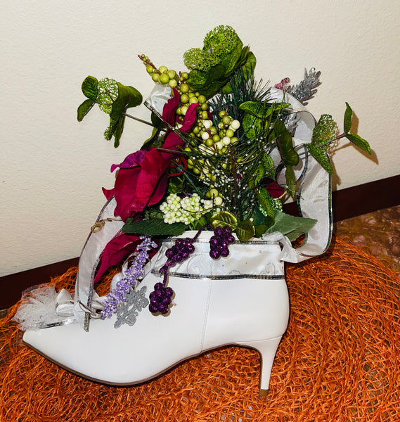 Shoe Bouquet Centerpiece Floral Arrangement Party Home Office Decor