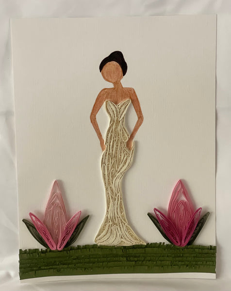 Handcrafted Quilled Paper Art of a Lady