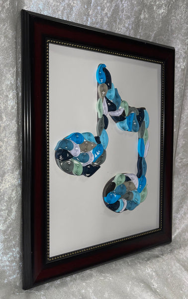 Handcrafted Quilled Paper Art Blues Beam Music Note Wall Decor