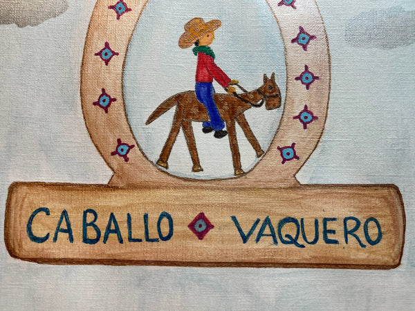 Original Watercolor Painting on Paper Artwork "Caballo ~ Vaquero" or “Horse ~ Cowboy”