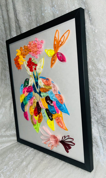 Handcrafted Quilled Paper Art Rainbow Fairy Wall Decor