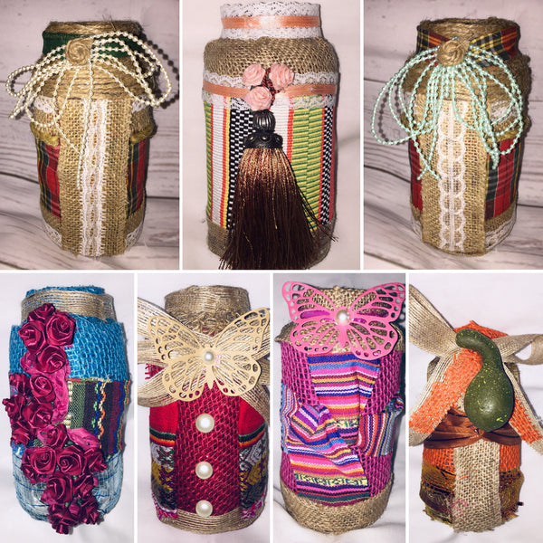 Rustic Handcrafted Jar Glass Bottle Home Decor