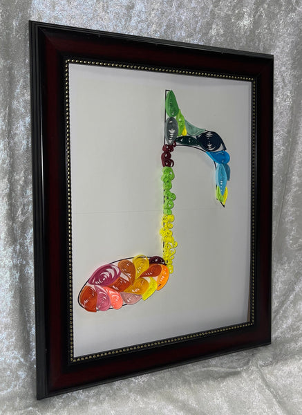 Handcrafted Quilled Paper Art Rainbow Quaver Music Note Wall Decor