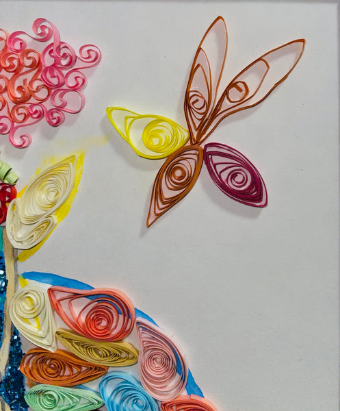 Handcrafted Quilled Paper Art Rainbow Fairy Wall Decor