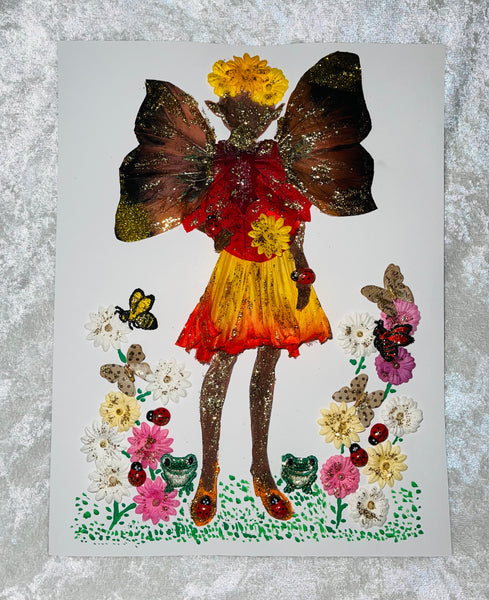 Handcrafted Paper Art Brown Fairy