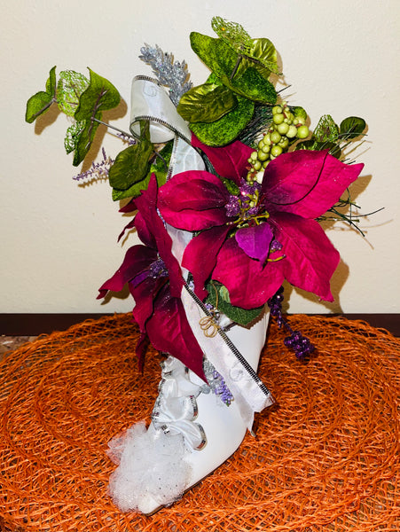 Shoe Bouquet Centerpiece Floral Arrangement Party Home Office Decor