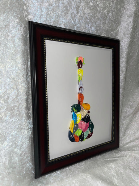 Handcrafted Quilled Paper Art Rainbow Classic Guitar Wall Decor