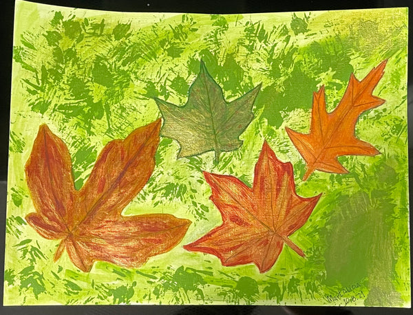 Original Acrylic Painting on Paper Artwork "Otoño" or “Autumn”