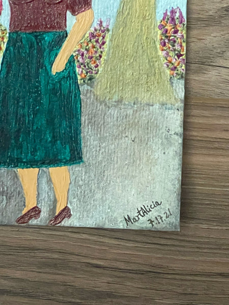 Original Acrylic and Watercolor Painting “Camino al Mercado” or “On Her Way to the Market”