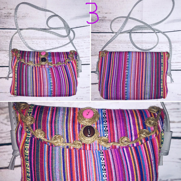 Boho Small Crossbody Purse Ethnic Fabric