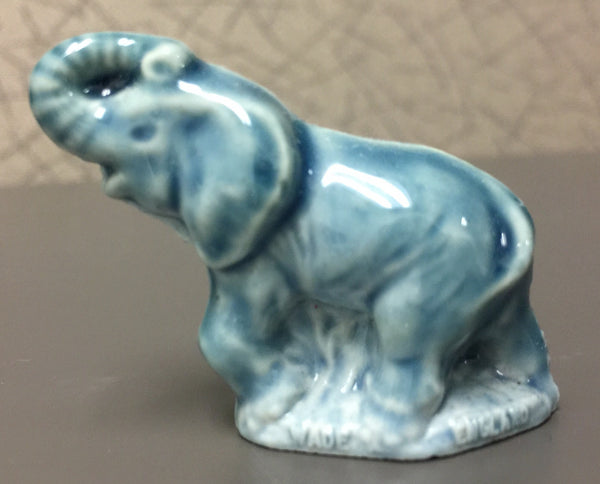 Vintage Collectible Miniature Blue Elephant Ceramic