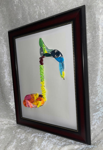 Handcrafted Quilled Paper Art Rainbow Quaver Music Note Wall Decor