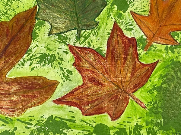 Original Acrylic Painting on Paper Artwork "Otoño" or “Autumn”