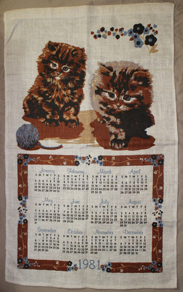 Vintage Kitty Cats 1981 Calendar