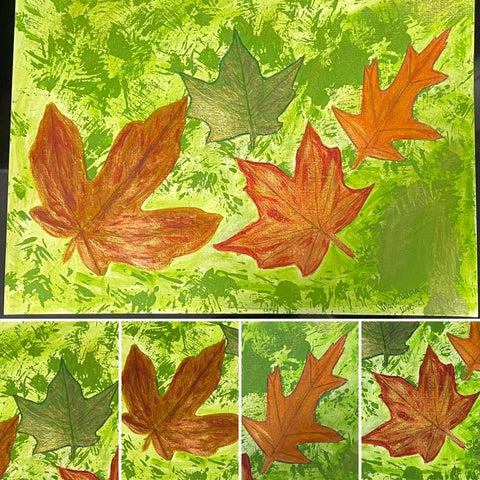 Original Acrylic Painting on Paper Artwork "Otoño" or “Autumn”