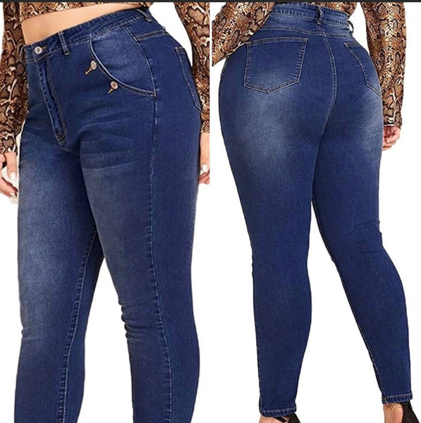 High Waist Skinny Jeans Plus Size 2XL