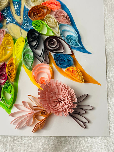 Handcrafted Quilled Paper Art Rainbow Fairy Wall Decor