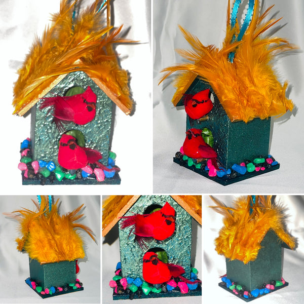 Handcraft Mini Bird House Hand-Painted