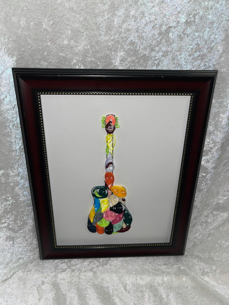 Handcrafted Quilled Paper Art Rainbow Classic Guitar Wall Decor