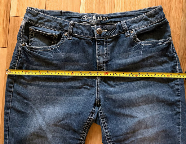 Cropped Blue Jeans Love Indigo Premium Size 14