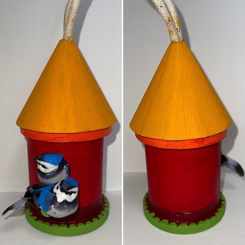 Handcraft Mini Bird House Hand-Painted