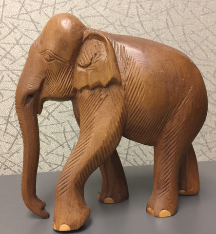 Vintage Collectible Wooden Elephant 6" x 6"