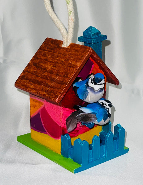 Handcraft Mini Bird House Hand-Painted