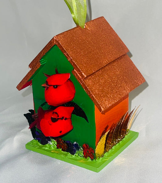 Handcraft Mini Bird House Hand-Painted