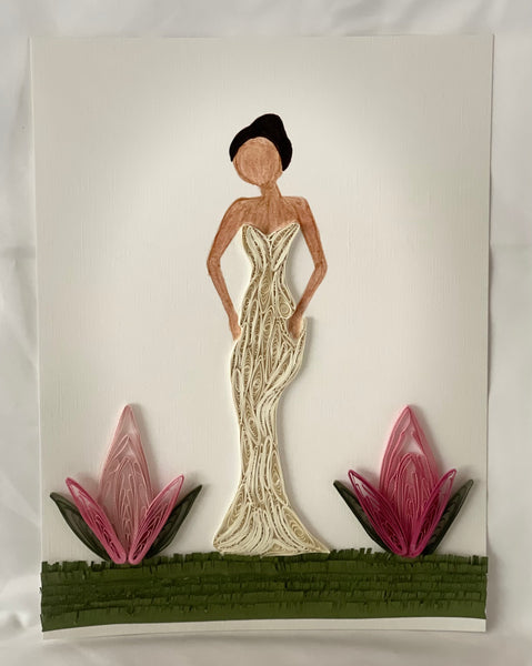 Handcrafted Quilled Paper Art of a Lady