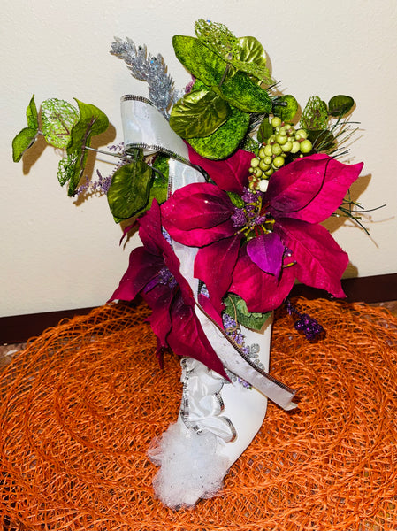 Shoe Bouquet Centerpiece Floral Arrangement Party Home Office Decor