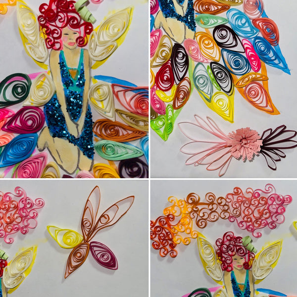 Handcrafted Quilled Paper Art Rainbow Fairy Wall Decor