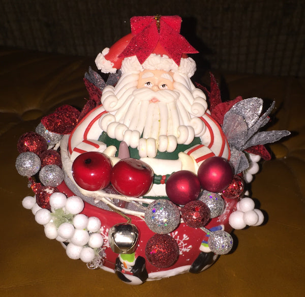 Decorated Christmas Floral Arrangement in a Cup