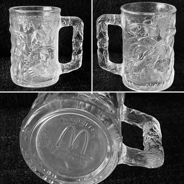 Vintage 1995 Set of 6 Mugs Glass