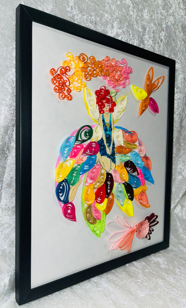 Handcrafted Quilled Paper Art Rainbow Fairy Wall Decor