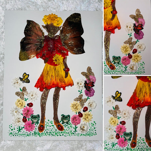 Handcrafted Paper Art Brown Fairy