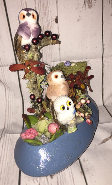 Handcrafted Home Office Decor Owls