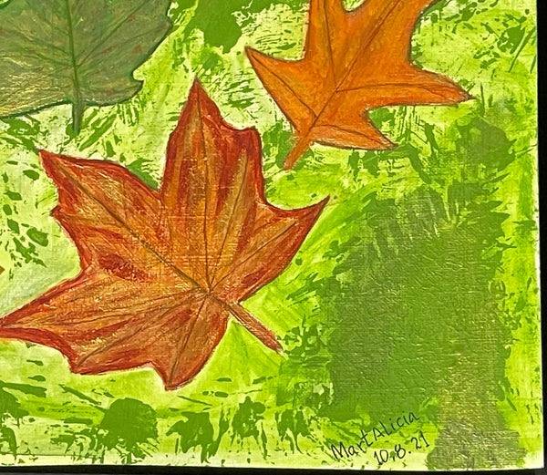 Original Acrylic Painting on Paper Artwork "Otoño" or “Autumn”