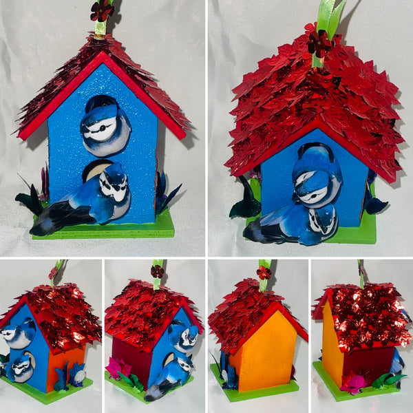 Handcraft Mini Bird House Hand-Painted