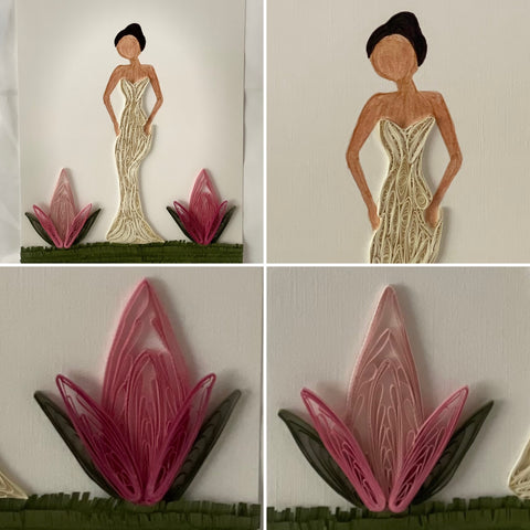 Handcrafted Quilled Paper Art of a Lady