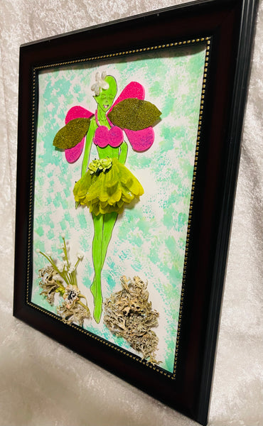 Handcrafted Paper Art Green Fairy