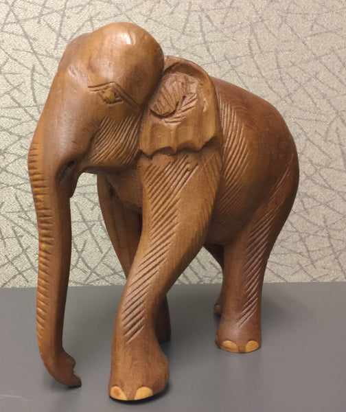 Vintage Collectible Wooden Elephant 6" x 6"