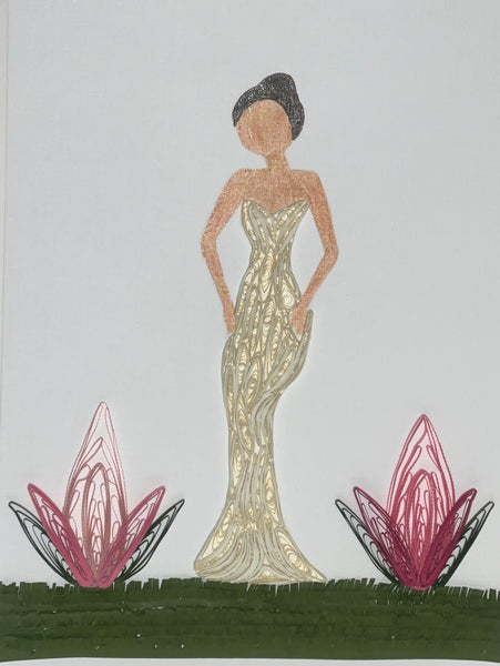 Handcrafted Quilled Paper Art of a Lady