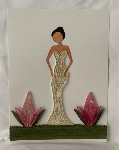 Handcrafted Quilled Paper Art of a Lady